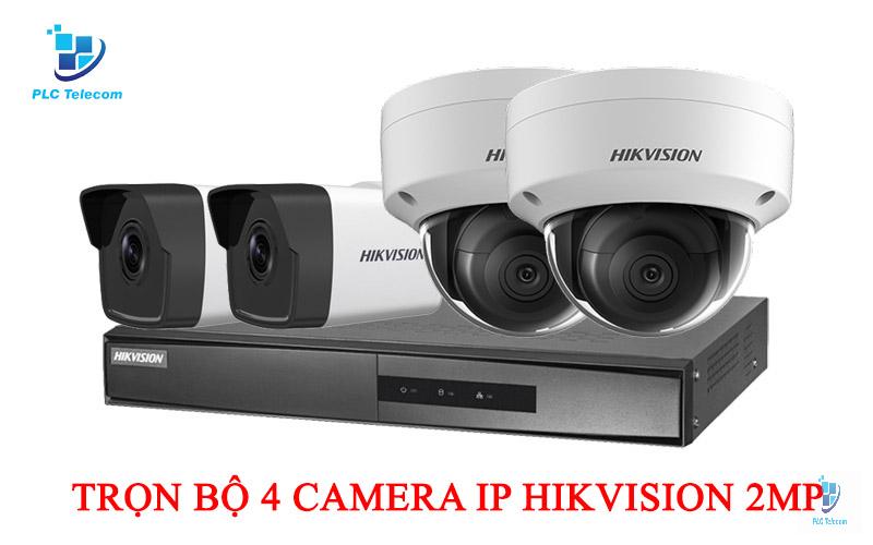 Trọn bộ 4 camera IP Hikvision 2MP giá rẻ