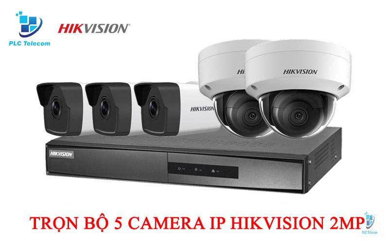 Trọn bộ 5 camera IP Hikvision 2MP giá rẻ