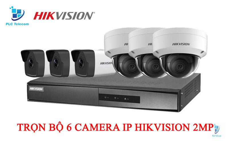 Trọn bộ 6 camera IP Hikvision 2MP giá rẻ
